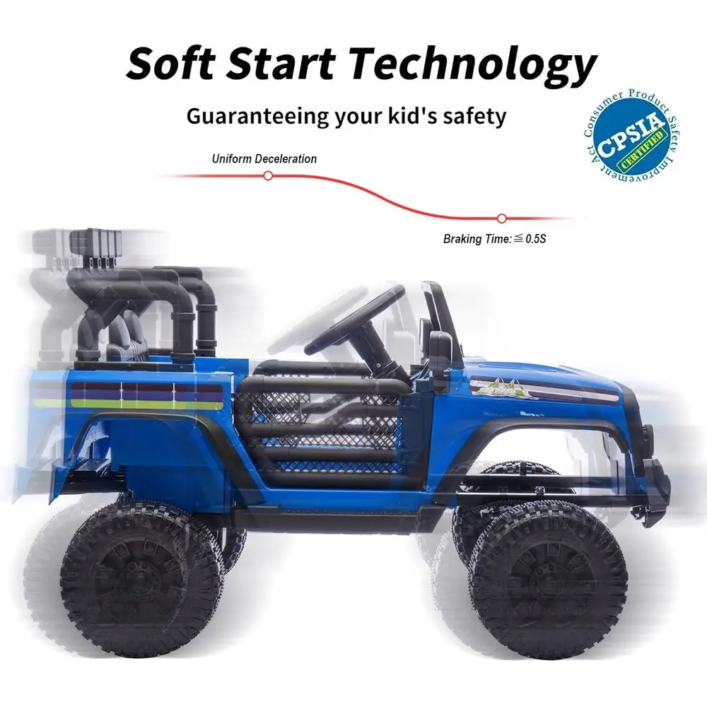 24V Kids Ride on Toy, Kids Electric Vehicles Car Ride on Car Truck for Toddlers 3-5 with Remote Control, 2x200W Motor - Blue