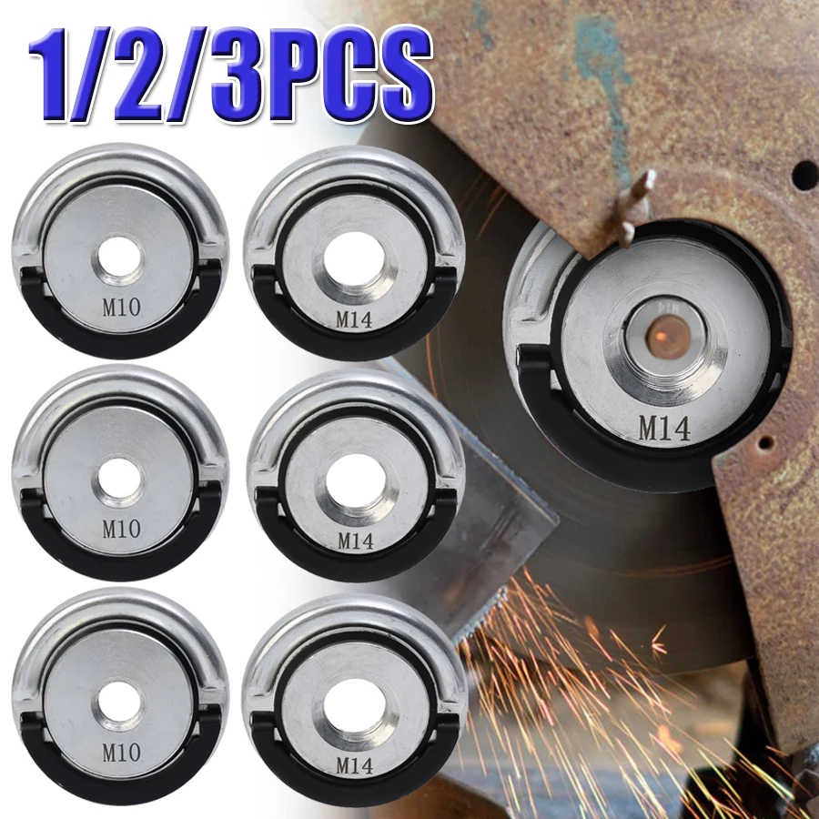 1/2/3PCS M10 M14 Self-Locking Platen Grinder Threaded Angle Grinder Angle Grinding Disc Quick Release Power Chuck Tool Parts