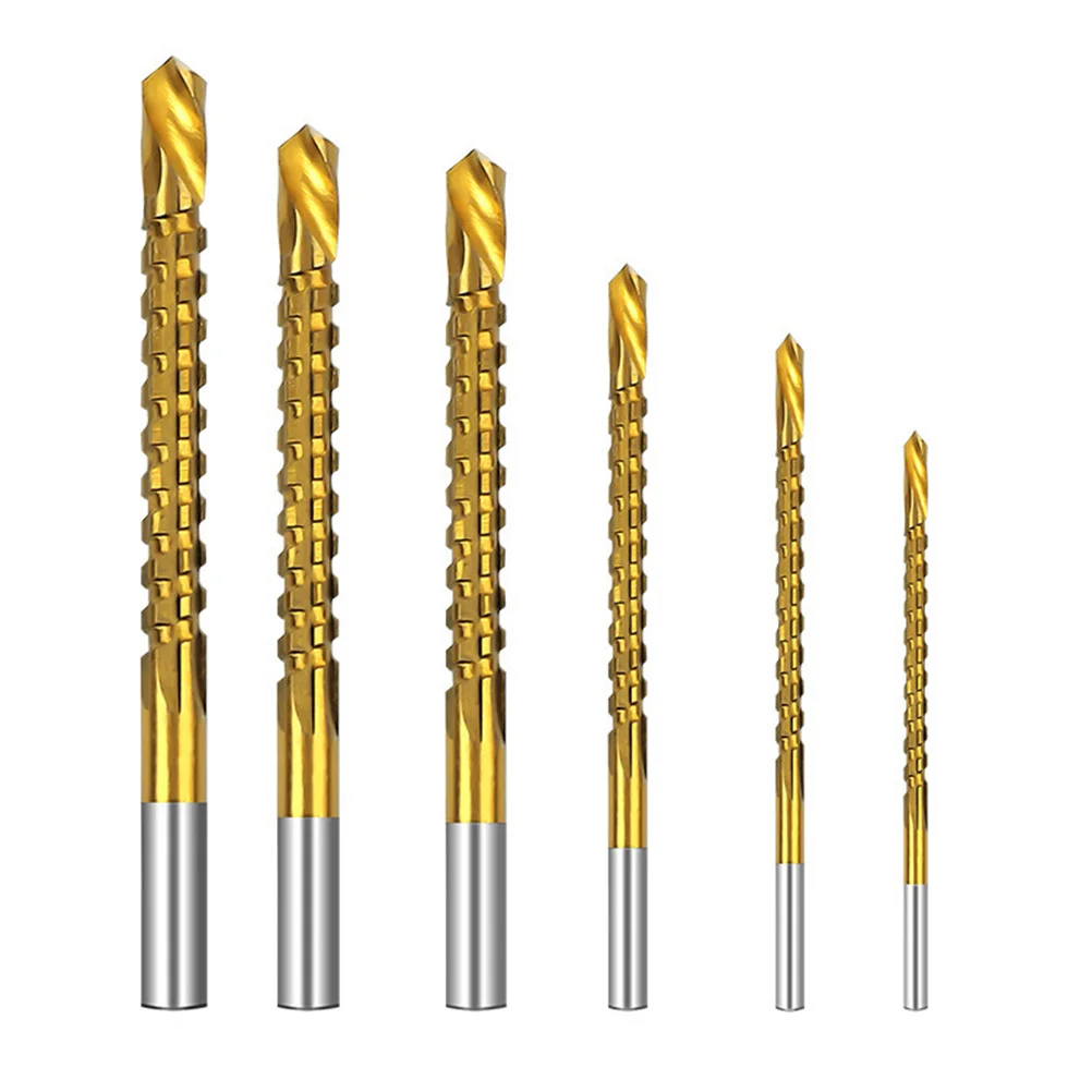 6pcs Serrated Drill Bit High-Speed Steel Carpenter Tool For Metal Woodworking Cutting Twisting Design Spiral Saw Precision