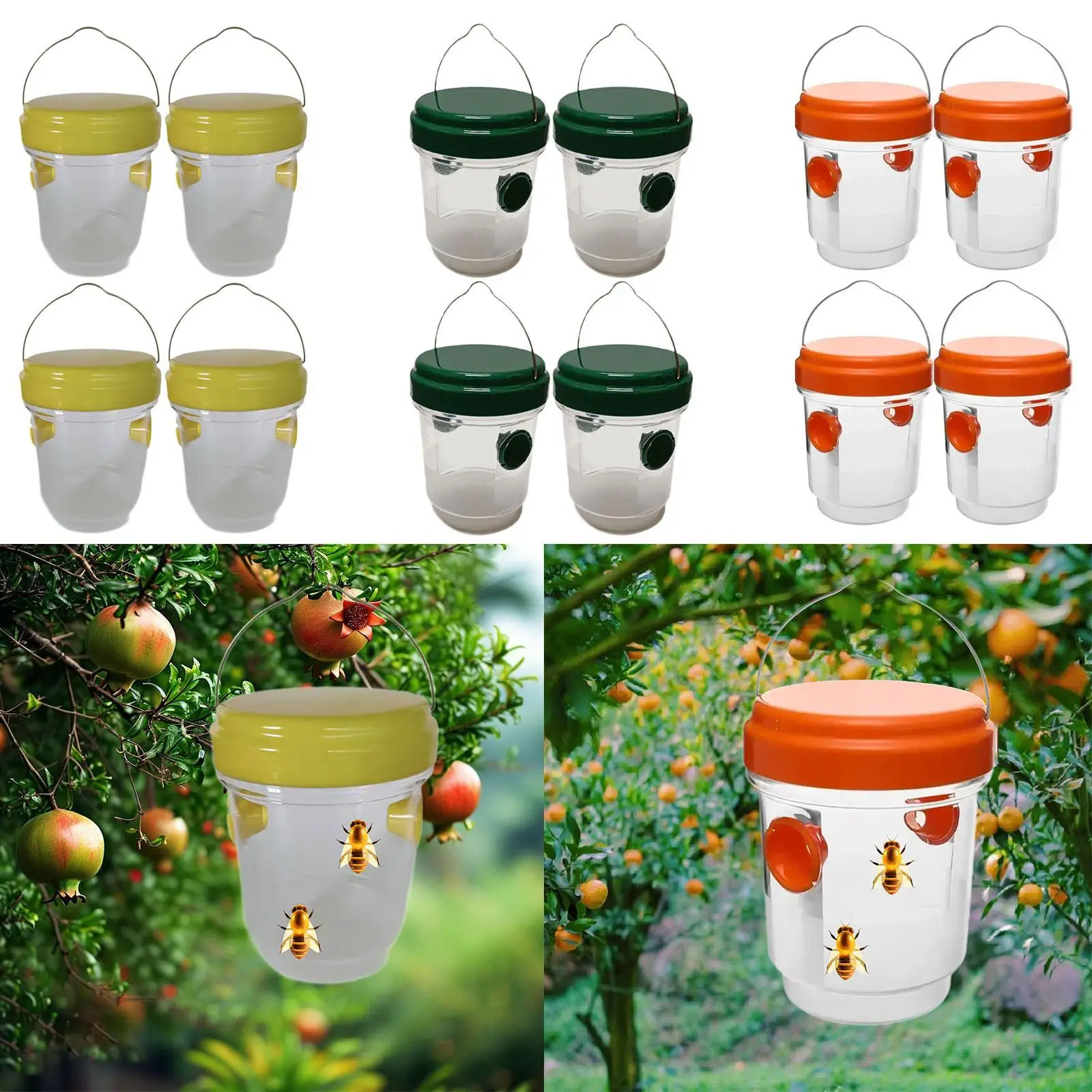 Bee Traps Catcher PS PP Material Reusable Wasp Trap for Outdoor Control in Gardens Orchards