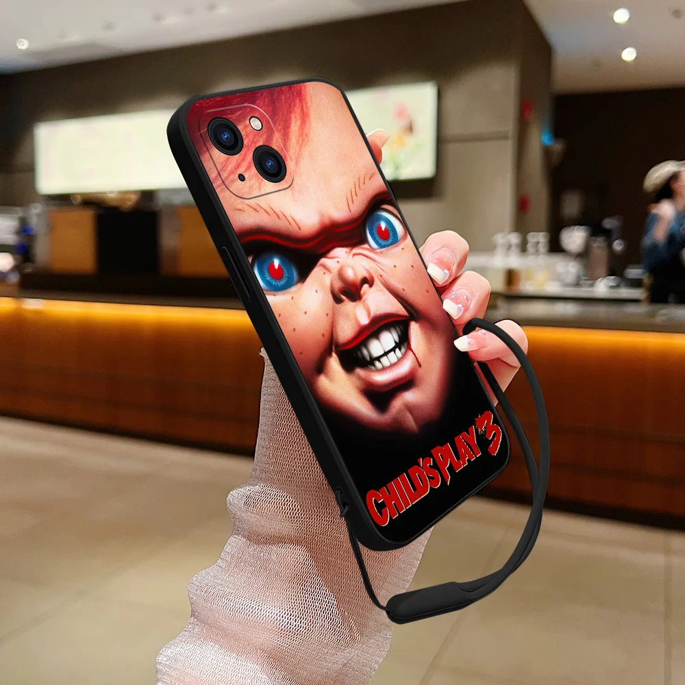 Horror Chucky Doll Phone Case For Samsung Galaxy S23 S22 S21 S20 Ultra Plus FE S10 4G S9 Note 20 10 9 Plus With Lanyard Cover