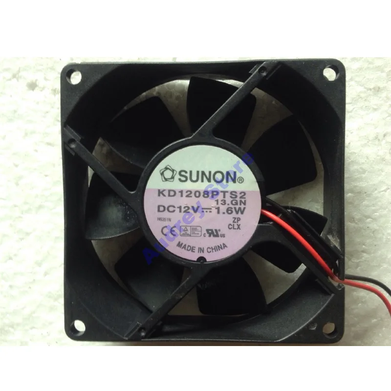 8cm 8025 DC12V 1.6W 0.15A KD1208PTS2 2-wire cooling fan 3200rpm 41CFM air blower