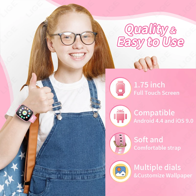 LIGE Multifunktions Kinder Uhren Für Xiaomi Anruf Kinder Smart Uhr Kinder Wasserdichte Smartwatch Wecker Kind Uhr Geschenk