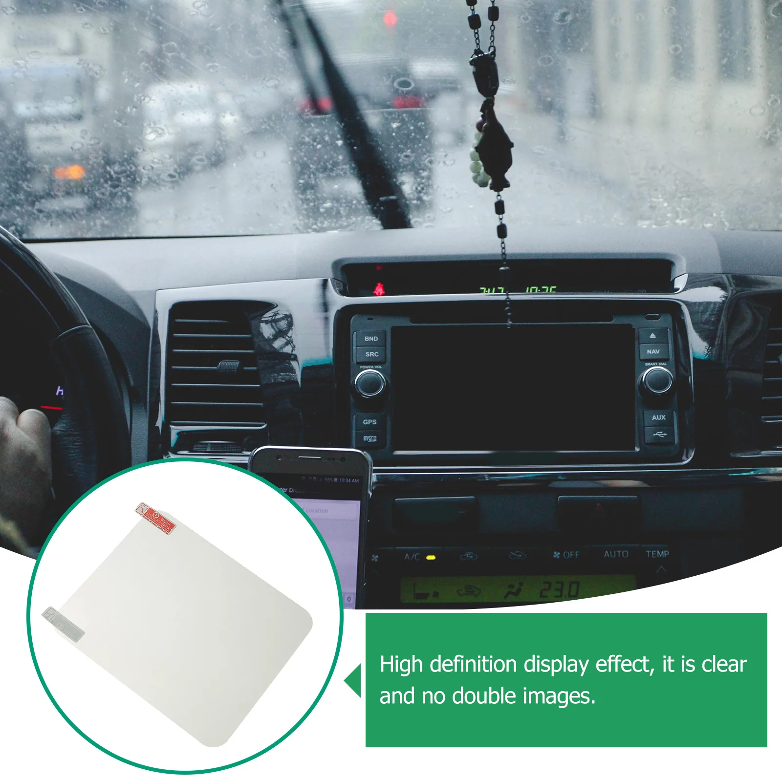 

2pcs Reflective Film Premium Pet Thickened No Wrinkle High Definition Static Electricity Anti-Glare Windshield Projection