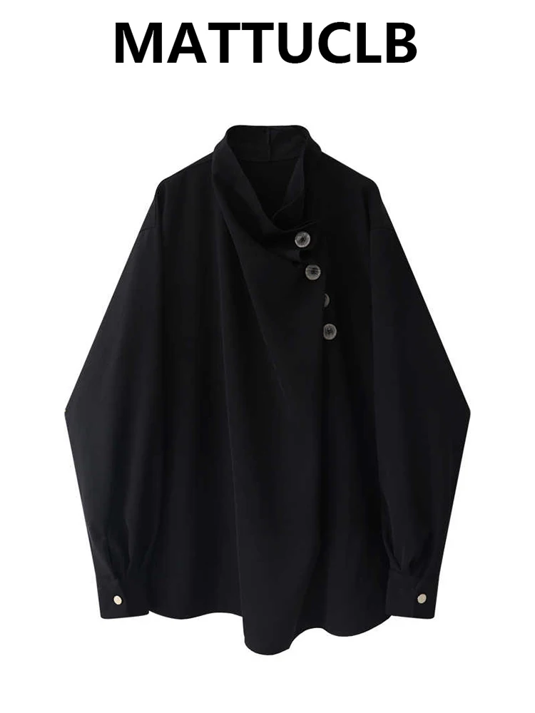 

Осень-зима 202, женская черная готическая рубашка с длинным рукавом, дизайнерская блузка Y2k, топы 2000-х годов, темные академические Harajuku Tide High Street