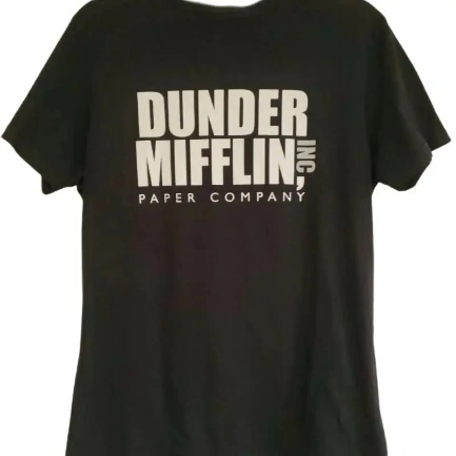 New The Office Dunder Mifflin Paper Company Mens Medium Black Cotton Funny T Shirt vintage Washed Soft homme designer clothes