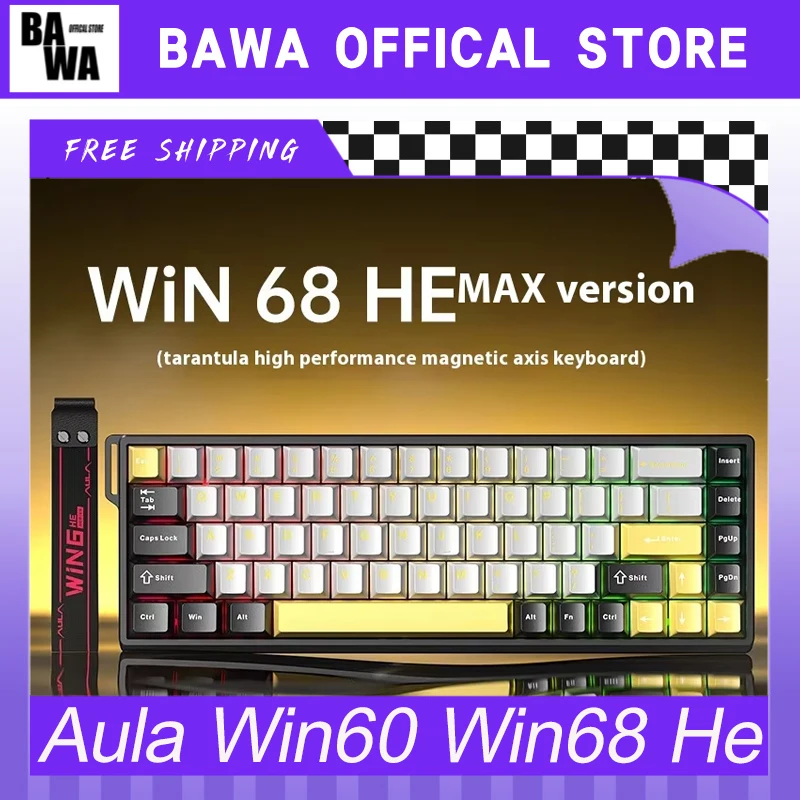 Aula Win60 Win68 He Magnetic Switch Keyboard 8k Wired Custom Rgb Hot Swap Rt Esports Gamer Mechanical Keyboard For Pc Gift