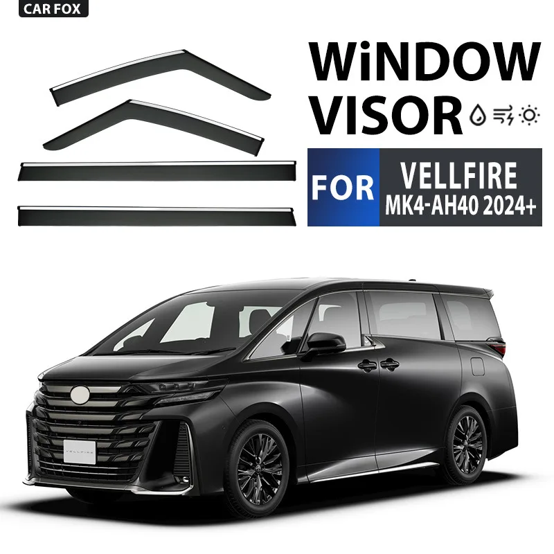 

For Toyota Vellfire 2009-2024+ Car Window Visor Awning Shelters Windshield Side Window Rain Sun Shade Auto Accessories