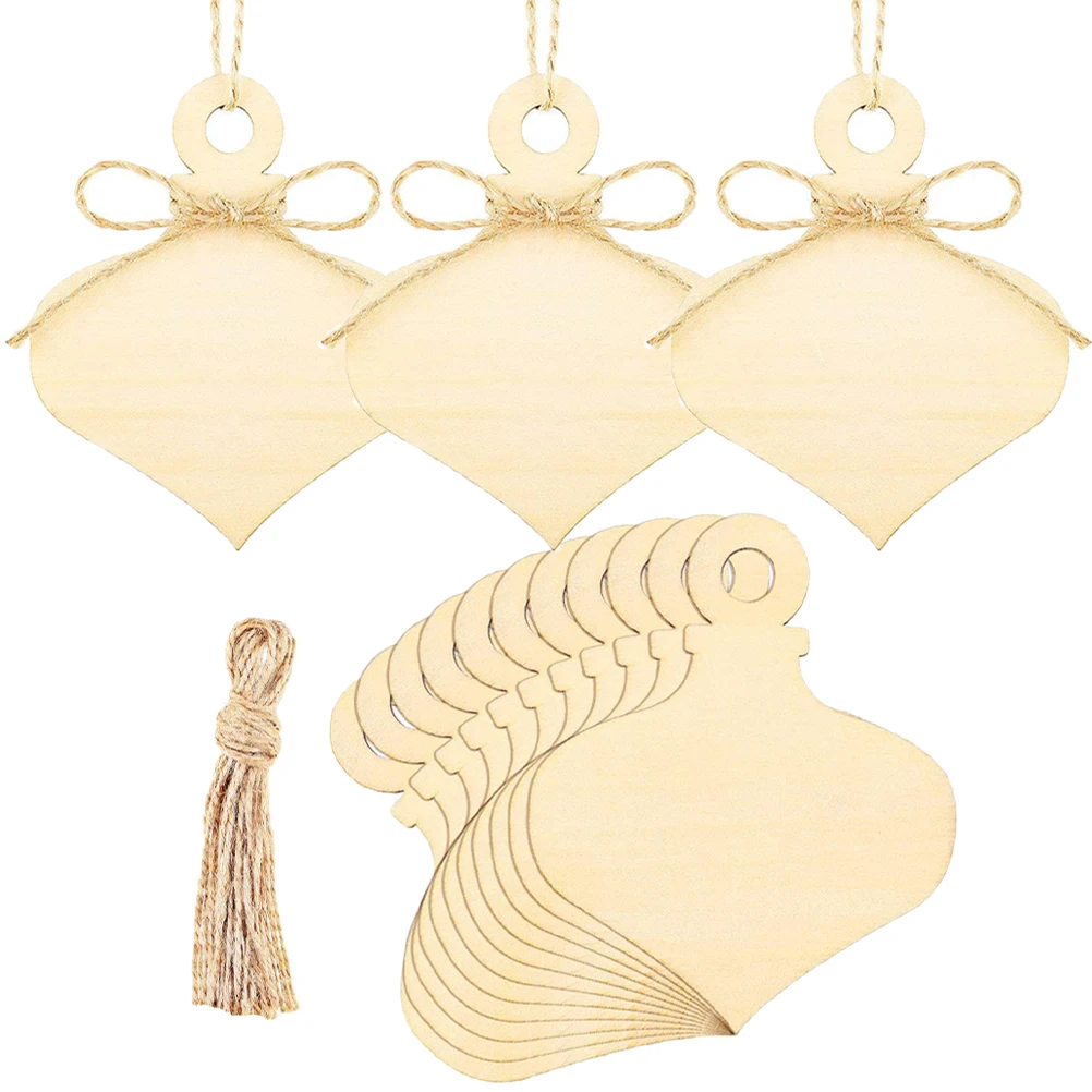

25 Pcs Wooden Ornaments Craft Supplies Blank Wood Slices Smooth Surface Diy Christmas Decor Hanging Tags Decorations