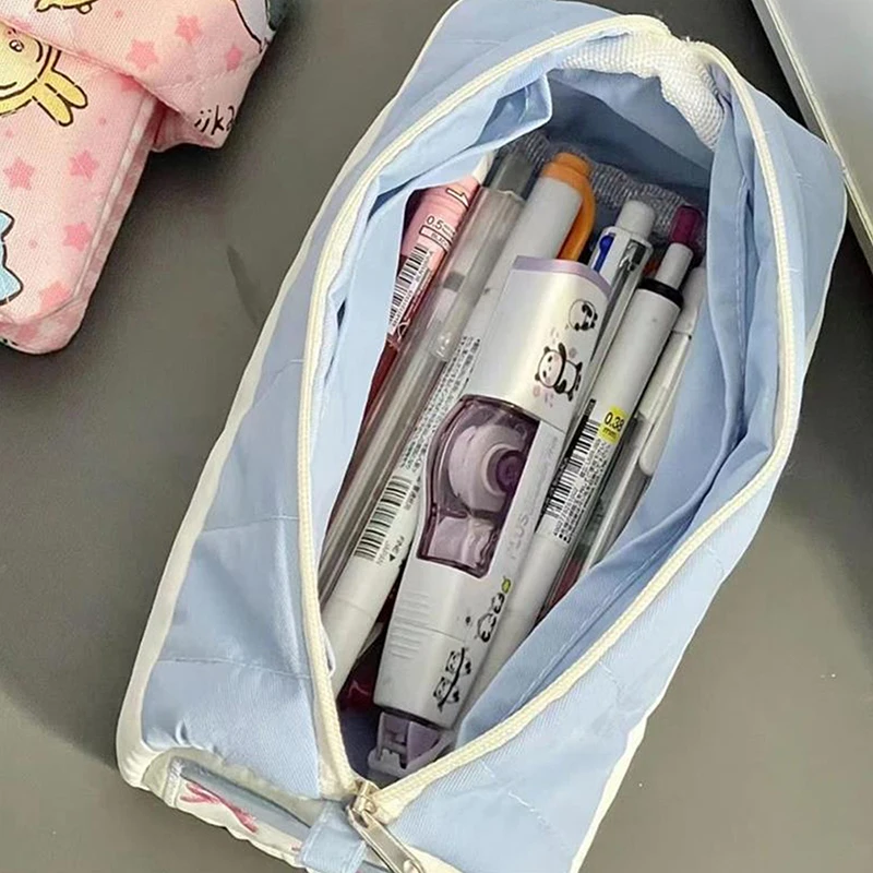 Cute Girl's Heart Pink Blue House Pencil Cases Large Capacity Storage Bags Cosmetic Bag Student Stationery School Supplies Gifts image 5