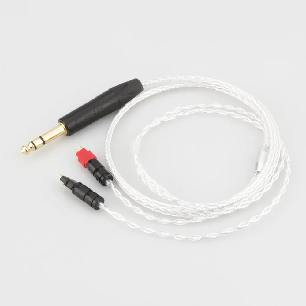 Audiocrast 819AG OCC 실버 도금 헤드폰 케이블 6.35mm HD650/HD565/HD580/HD600/HD660S/HD25용 헤드폰 케이블 업그레이드