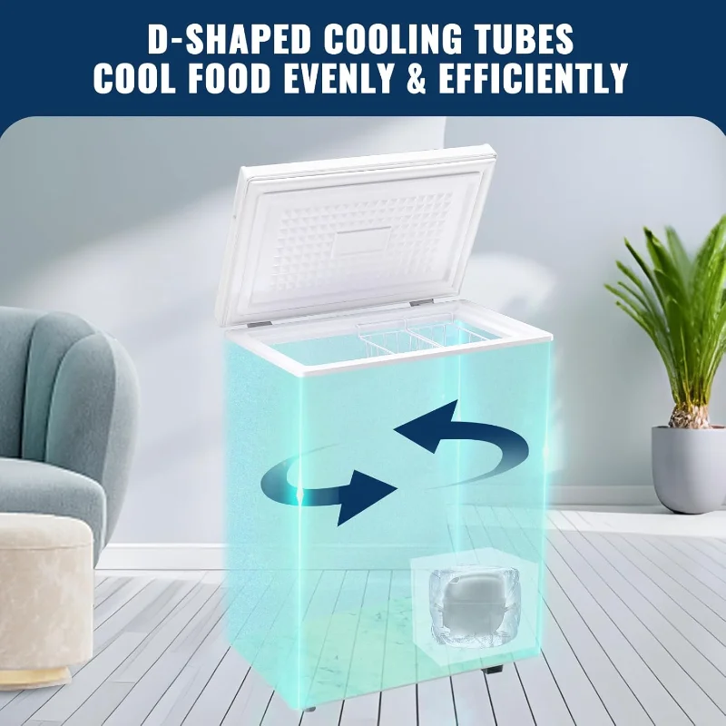 Congelatore orizzontale con 2 cestelli rimovibili Congelatori compatti da 3,5 piedi cubi con termostato elettronico (50 ℉   a -12 ℉ ), Coperchio Stay-Open