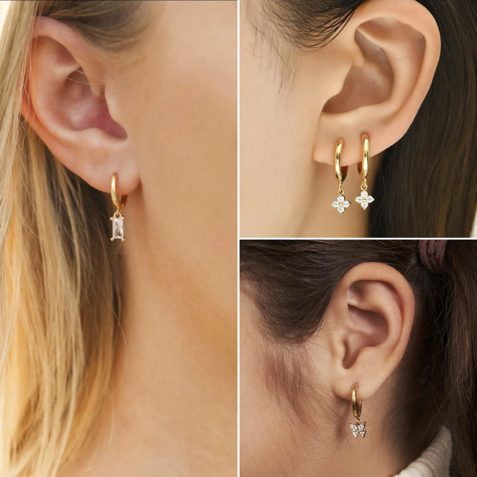 10pcs 201 Stainless Steel Huggie Earring Hooks Round Ear Post with Loop for Hoop Earrings DIY Jewelry Making Accessories view 5