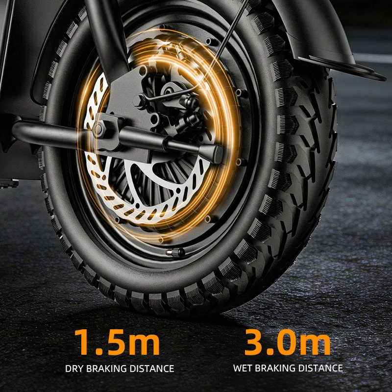Folding Electric Bike for Adults, 400W Brushless Motor, Triple Shock Absorption, Removable 48V Lithium Battery, 3 Riding Modes Foldable E‑Bike for City Commuting