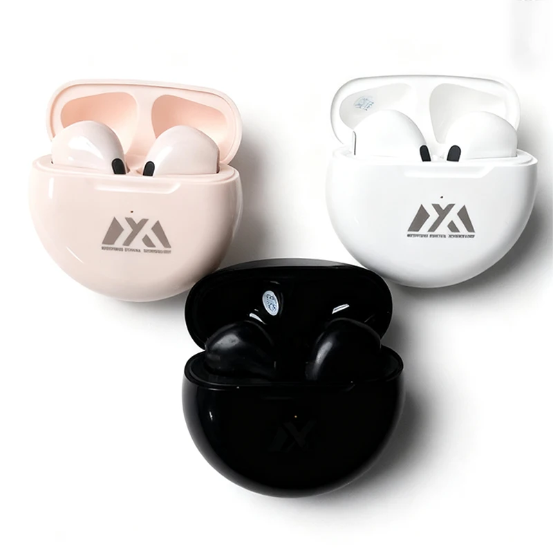 Pro6 MYX Wireless Headphones, compact and portable, in-ear wireless headphones, equipped with mini ear tips and a charging case.