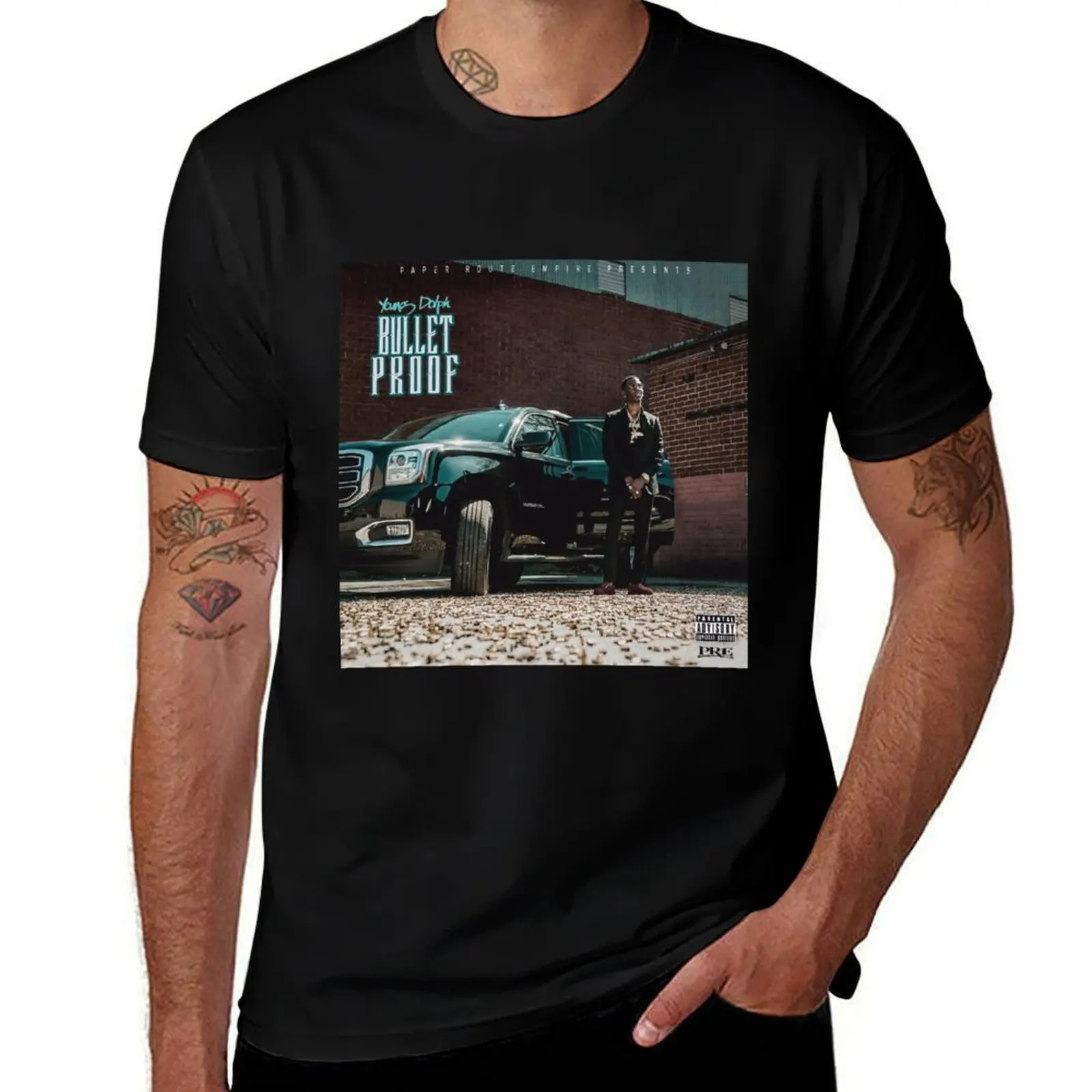 Bulletproof - Young Dolph T-Shirt Casual Loose Short Sleeve Tee for Men