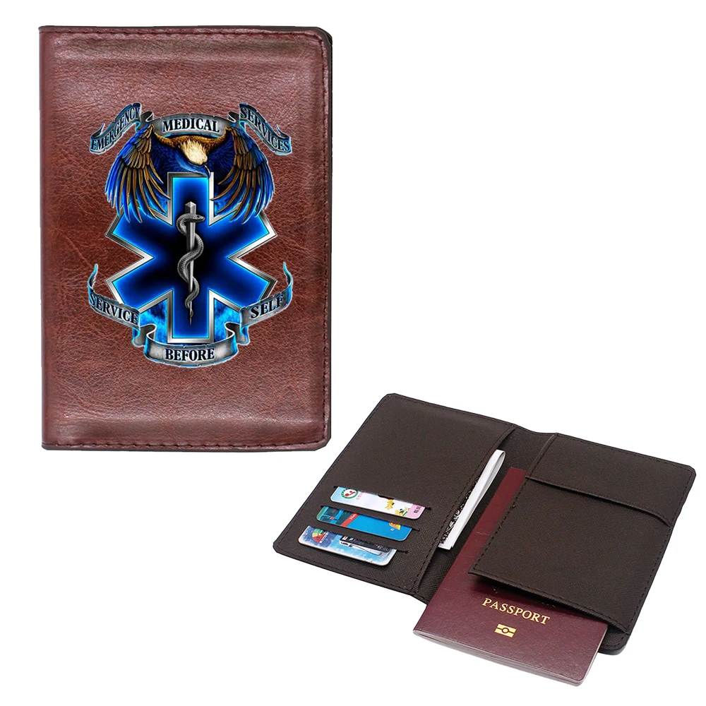 

New arrivals Medical EMS & Rescue passport Cover Men Women Leather Slim ID Card Travel Holder Pocket Wallet Purse Money Case