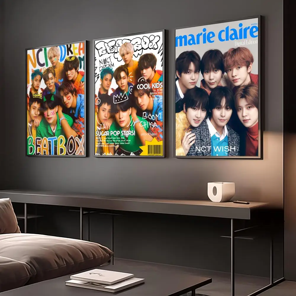 Hot Korea Kpop Band N-NCT Wish Poster Sticker Self Adhesive for Playroom Bedroom Hallway Home Wall Art Decor Gift - view 3