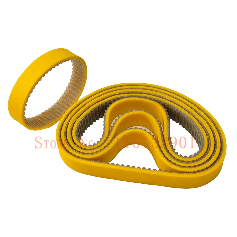 Customized Various Belts T5 225 445 Toothed Belt 20mm Wide x 51 Teeth Long With 3mm Thick Yellow Polyurethane Coating