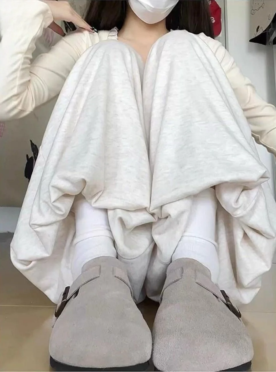 กางเกงขายาวทรงกว้างลำลองสำหรับผู้หญิง สไตล์สปริง ผูกเชือกที่เอว เหมาะสำหรับกิจกรรมกลางแจ้ง นักศึกษา น่ารัก สไตล์เรโทร ยืดหยุ่น สวมใส่สบาย