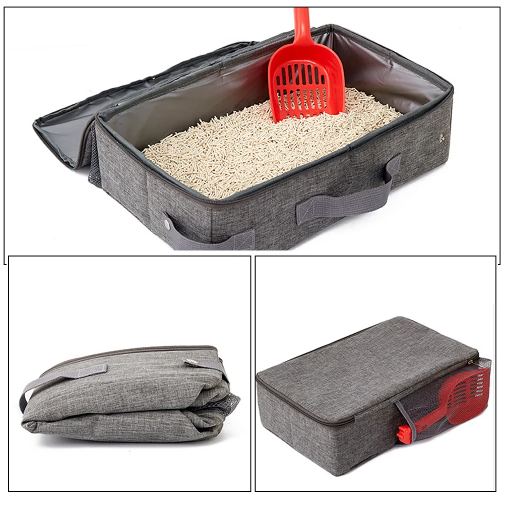 

Foldable Cat Litter Box Portable Lightweight Travel Toilet Foldable Design Camping Supplies Pet Supply