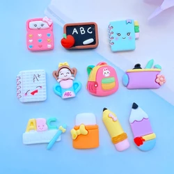 10/20pcs novo bonito misturado mini série de artigos de papelaria plana de volta resina cabochons scrapbooking diy jóias artesanato decoração accessorie