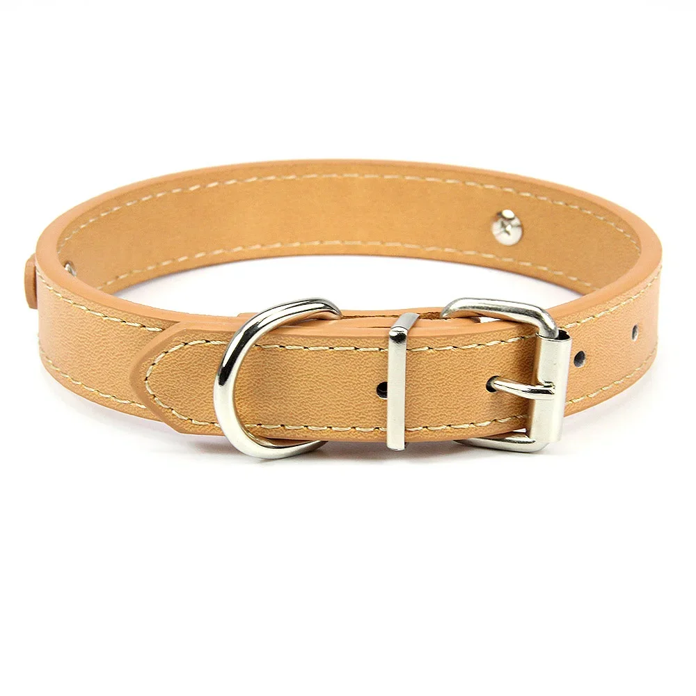 12 PCS Wholesale Plain PU Leather DIY Name ID Dog Collar Custom Letters Charms Puppy Cat Neck Strap Collars for Small Medium Dog