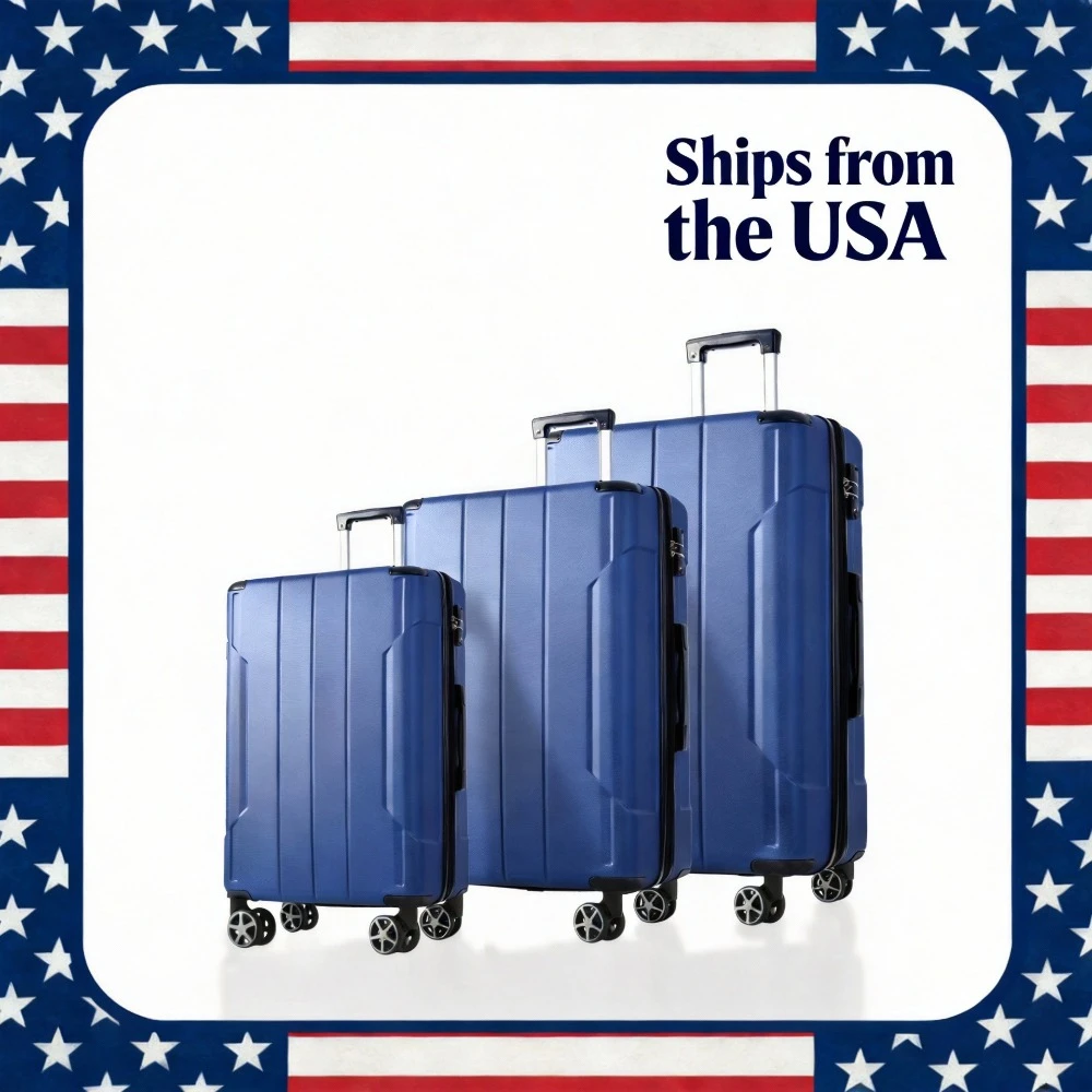 

Набор из 3 чемоданов (20/24/28 дюймов), расширяемые жесткие чемоданы из ABS-пластика с двойными колесами, дорожный набор чемоданов с замком TSA.