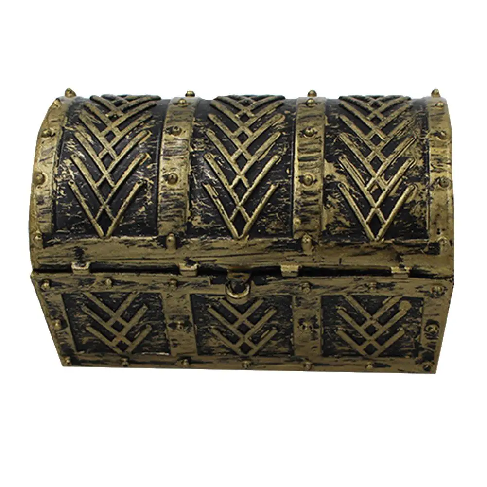 

Pirate Treasure Chest Kids Toys Box Props for Prizes Gold Child Toddler Games Durable Storage Keepsake Jewelry Display