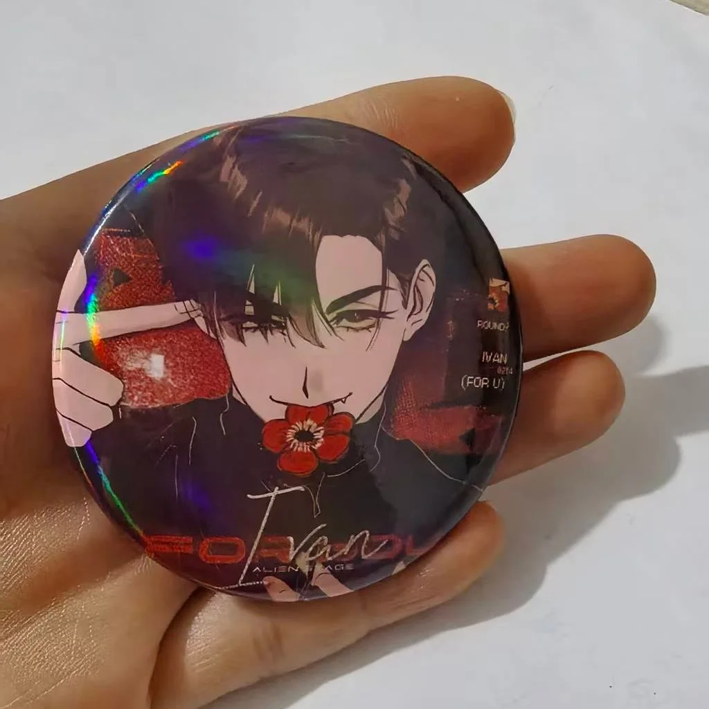 Anime Alien Stage IVAN TILL Okrągła Odznaka z Blachy Plecak Uczniowski Ubrania Kołnierzyk Odznaki Przypinki Broszki Akcesoria Dekoracyjne