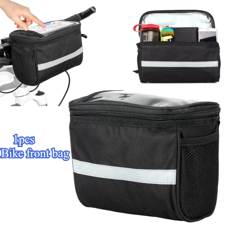 AliExpress NONE Bicycle Front Bag High-capacity Cycling Equipment Accessories Storage Bag  MTB Bike Handlebar Storage Bag Can Hold Mobile Phone