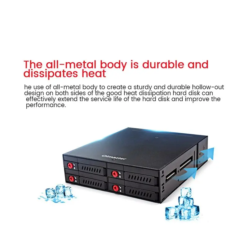 A72Z  4-Bay 2.5Inch SATA SSD HDD Enclosure Mobile Rack/Enclosure Hard Disk Enclosure Rack Data Storage for 5.25 Drive