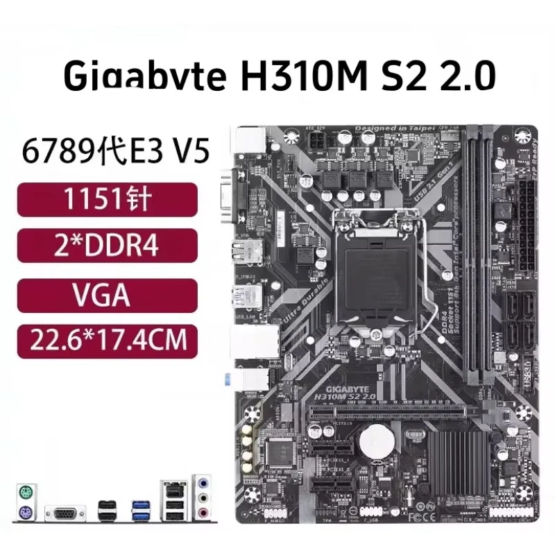 Original H310M B360M B365M Computer Motherboards LGA1151 6/7/8/9th Gen 32GB DDR4 For Desktop 6th/7th/8th/9th Gen Gaming