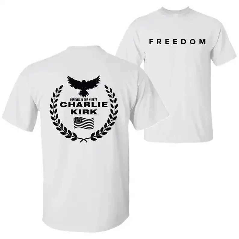 

Charlie Kirk Freedom Shirt, Tribute Memorial American Hero Shirt Patriotic Activism Shirt Harajuku Graphic T Shirts Streetwear