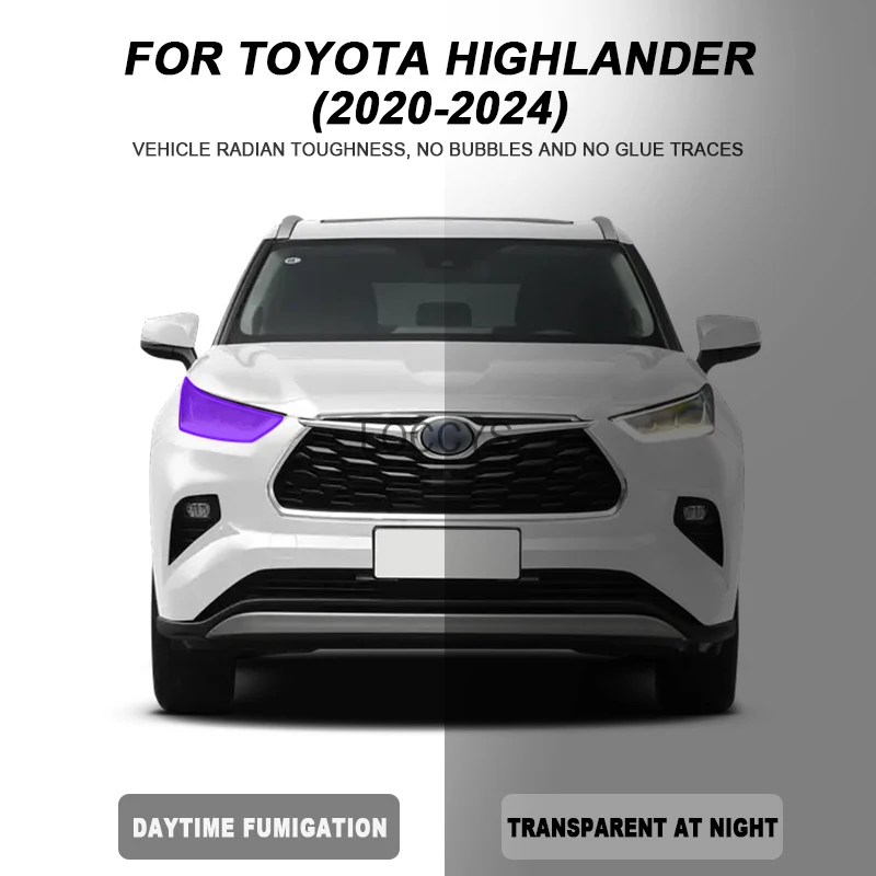 

For Toyota Highlander 2020-2024 PPF TPU Smart Photochromic Headlight Protection Film Self-healing Anti-scratch Film
