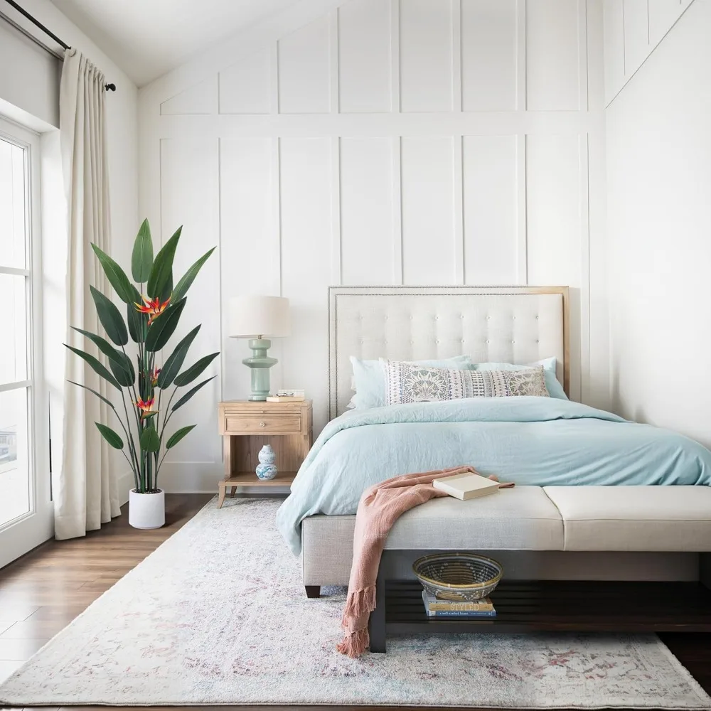 نبات طائر الجنة الاصطناعي بطول 5 أقدام مع وعاء - شجرة استوائية وهمية واقعية لديكور المكاتب المنزلية #4