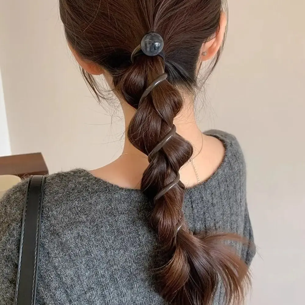 Vintage Ball Heart Elastic Headband Simple High Elasticity Ponytail Headband Exquisite Straight Ponytial Holder Hair Tie