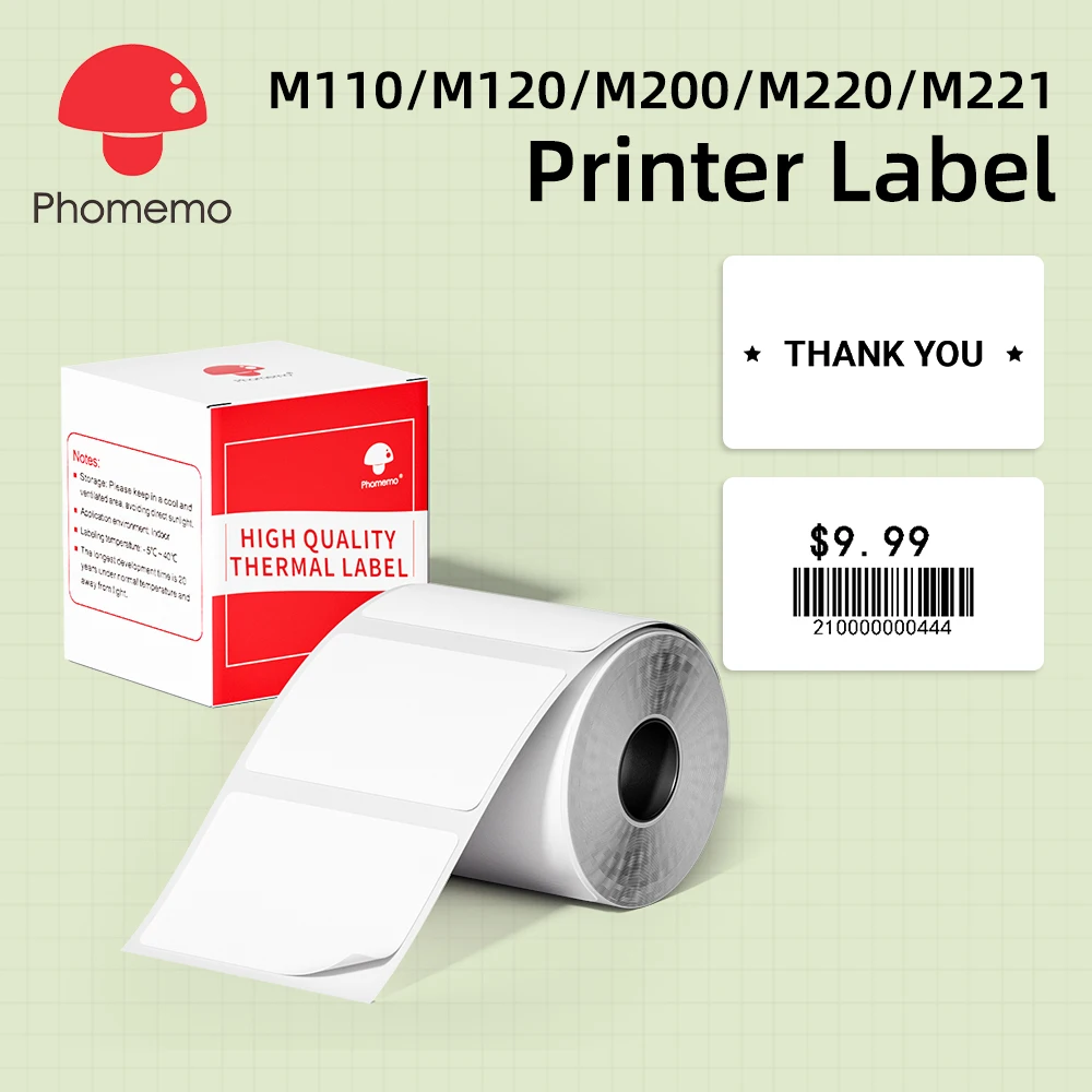 Label Sticker Self-adhesive Paper Multi-Purpose 40x30mm 50x50mm DIY Original Label for Phomemo M110 M200 M220 M221 M120 Printer