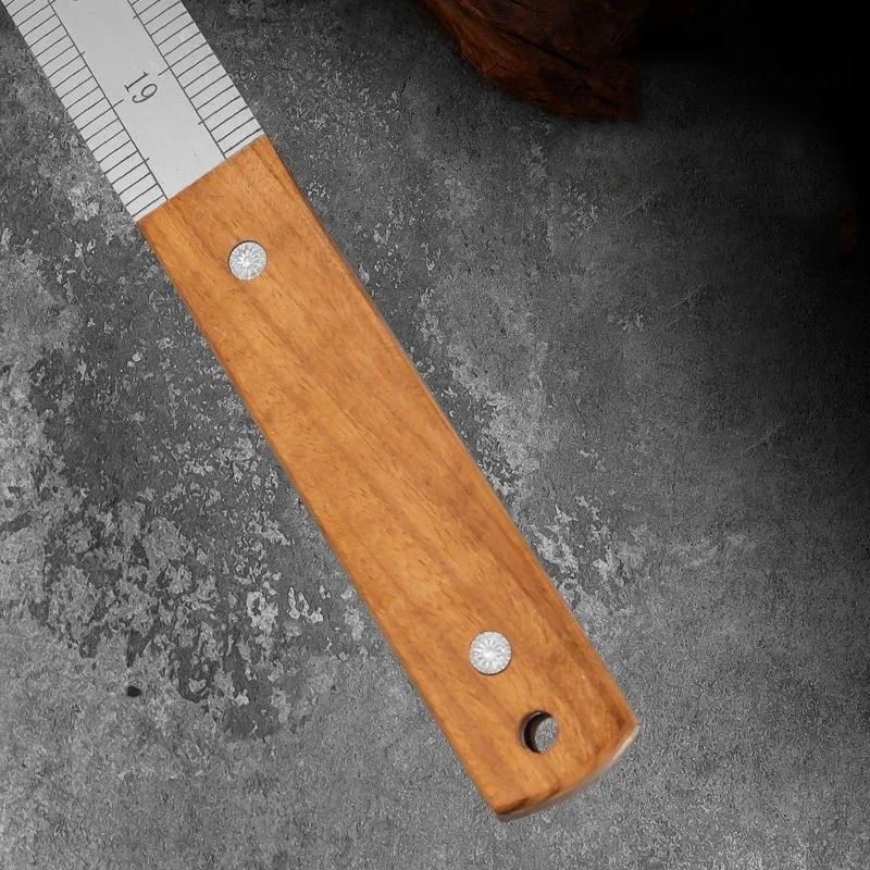 63cm Solid Wood Handle Thick Measuring Ruler Car Emergency Self defense Tools