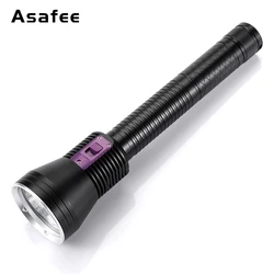 Asafee-水中ダイビング懐中電灯、スキューバダイビングランプ、LEDライト、防水トーチ、フィッシングランタン、80m