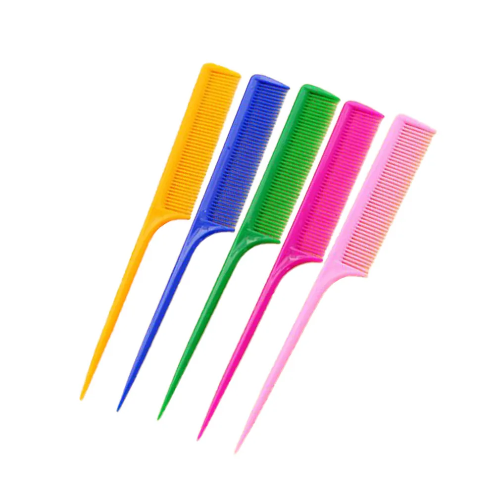 

5Pcs Anti Static Fine Tooth Comb for Hair Care Salon Styling Home Use Sectioning Wrapping Perms Long Handle Smooth Drag Free