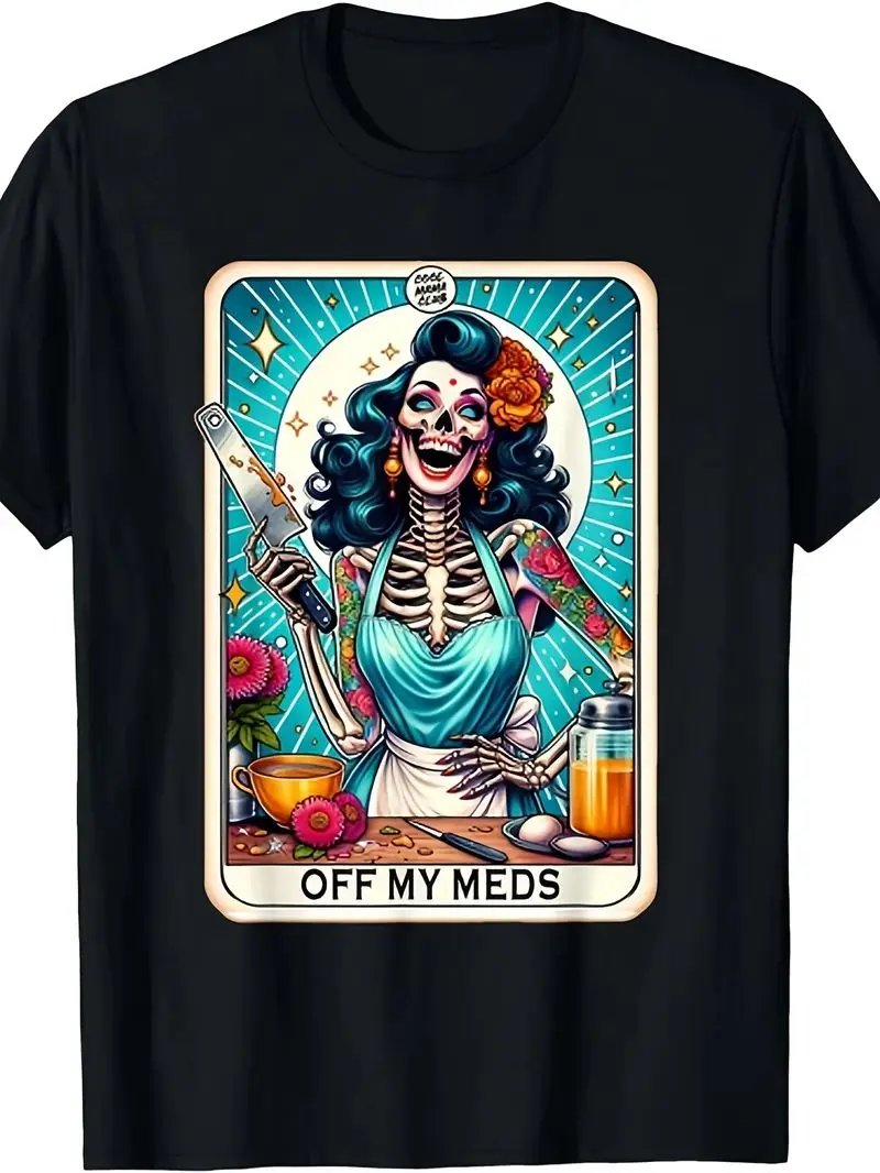 Cool Mama Club Tarot Card Skeleton Mother's Day T-Shirt Unisex Tee Same Style For Men And Women 2026 Summer Short-Sleeved Printe