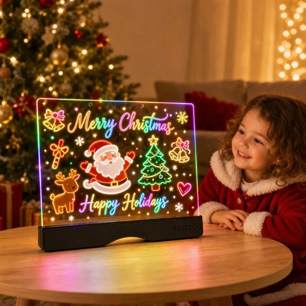 Rechargeable LED Light Drawing Board Erasable Smooth Surface Glow Sketch Pad Touch Control Type-C Charging