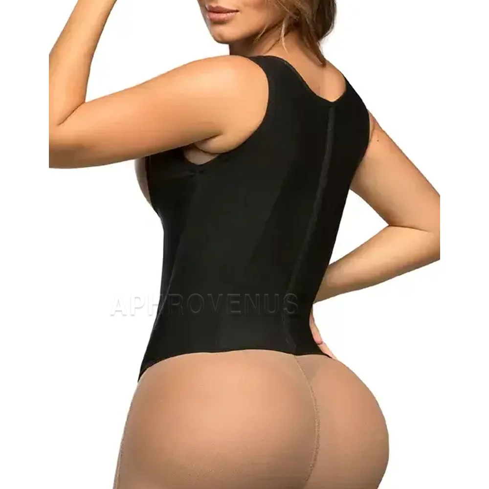 Faja Waist Trainer Corset Vest Double Compression Hook-Eye Closure Boned Shaping Tank Top Postpartum Recovery Slimming Shapewear