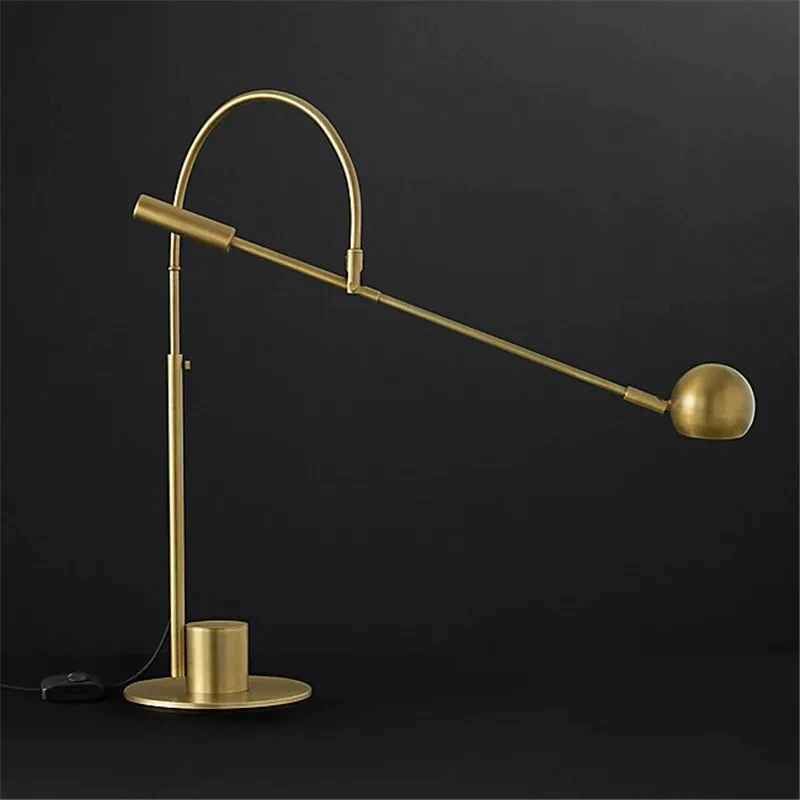 Imagem -03 - Rotatable Metal Desk Lamp Minimalista Ouro Preto Lâmpada Quarto Salão Quarto de Hotel Mesa de Leitura Luz Dropshipping