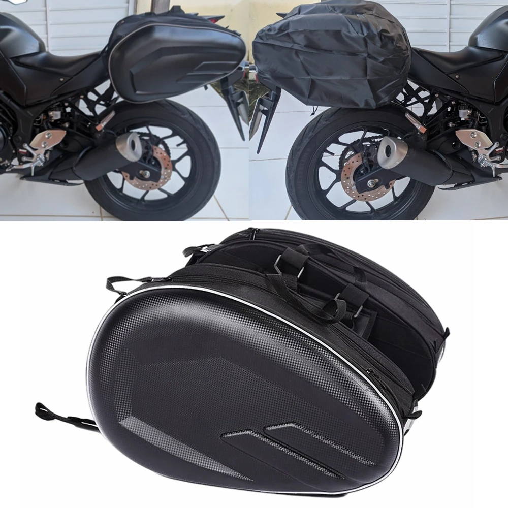 Universal Motorcycle Waterproof Racing Moto Helmet Travel Bags Suitcase Saddlebags For BMW KAWASAKI YAMAHA Honda Bag + Raincoat