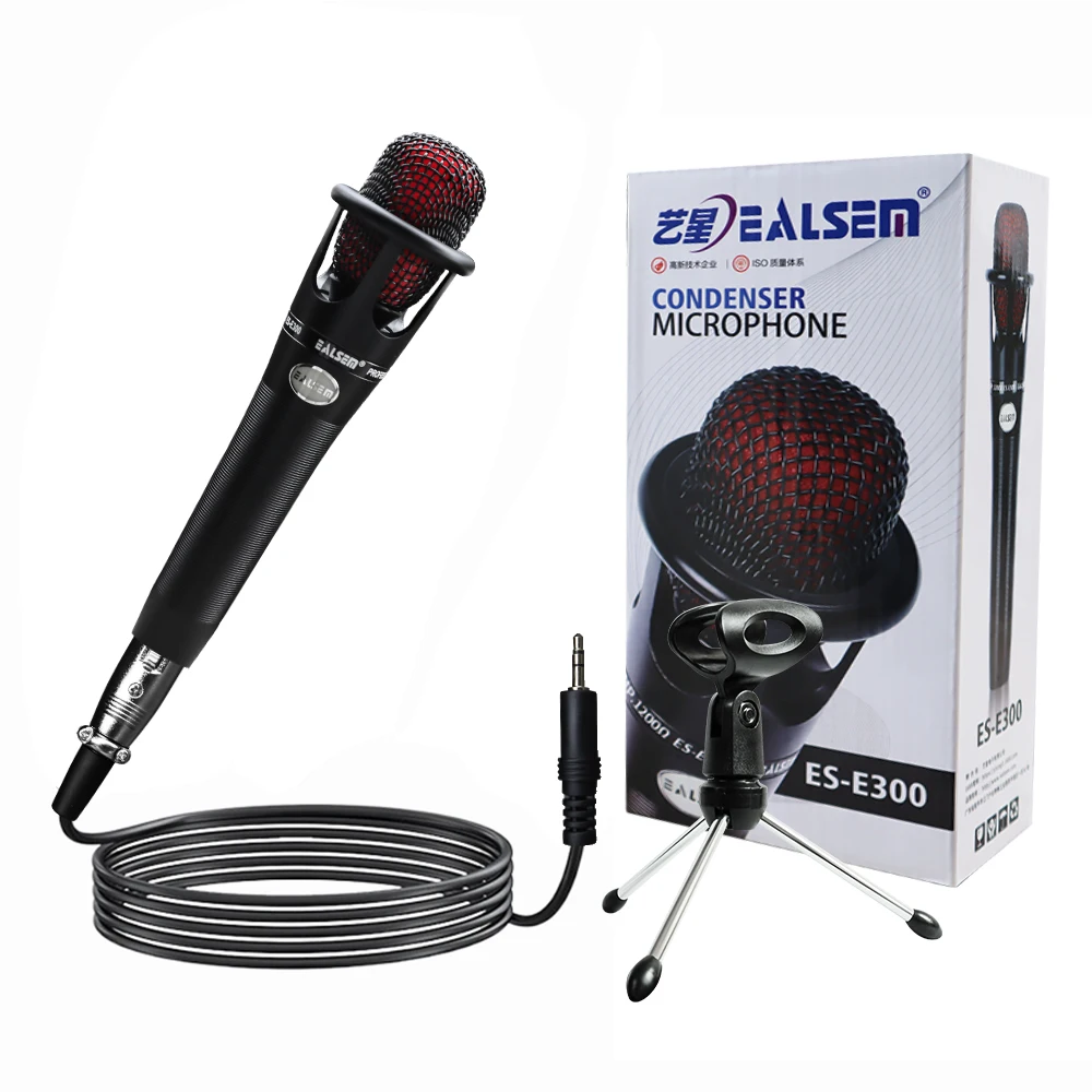 Imagem -04 - Alsem-microfone Dinâmico com Fio Profissional com Cabo Xlr para 635 mm Microfone Vocal Apto para Gravação de Karaokê Ktv Es-e300