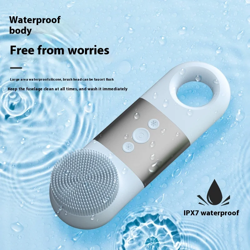 New silicone electric massage cleanser face washer skin face makeup remover hot and cold compress massage tool