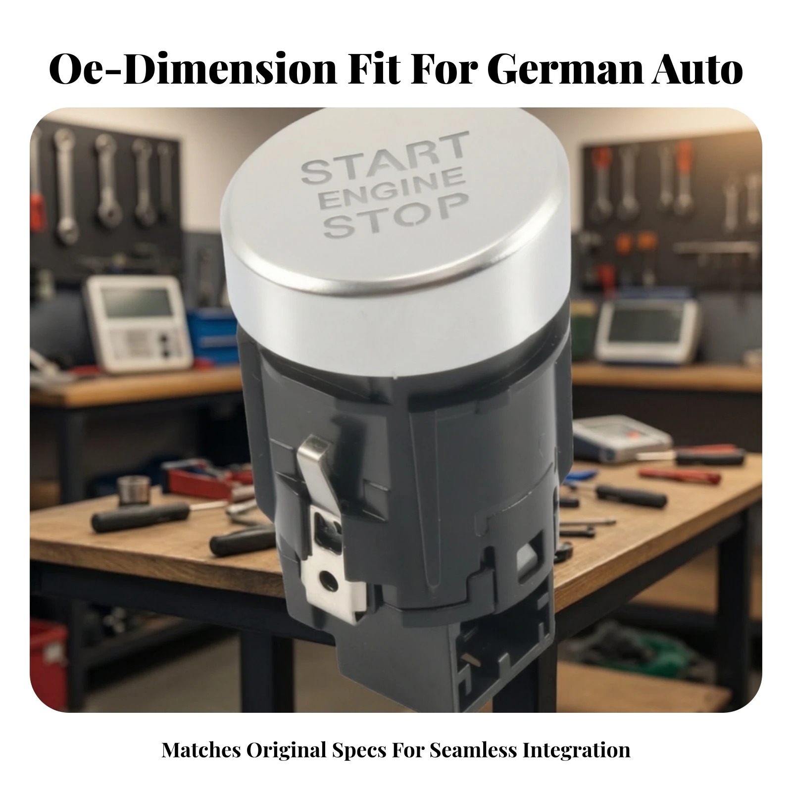 Ignition Start Switch 50A Ignition Start Button Ignition Switch Momentary Cylindrical for German Luxury Car Brand Owners