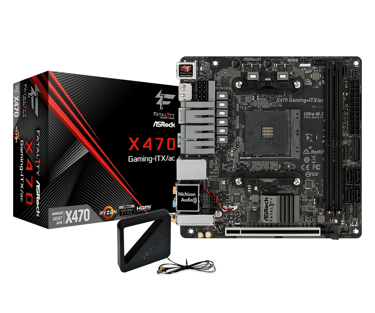 ASROCK Fatal1ty X470 Gaming-ITX/ac Mini-ITX Motherboard support Ryzen 55600 PRO 1200 4500 2400G 1600 5700 Socket AM4 DDR4 32GB